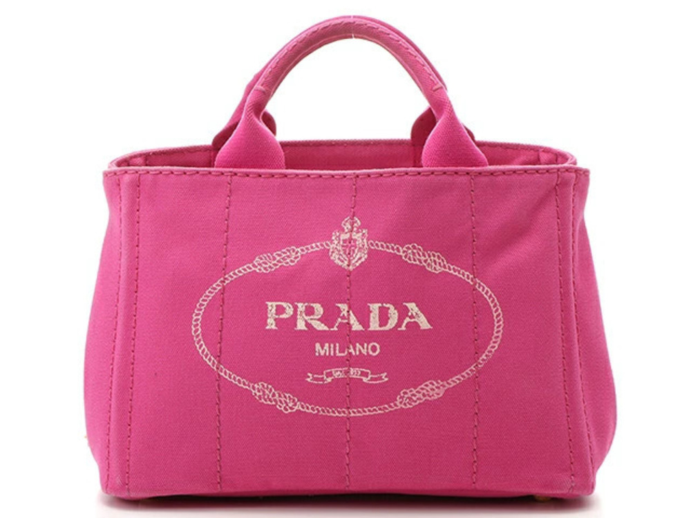 Prada Canapa Handbag Fuschia Pink Canvas